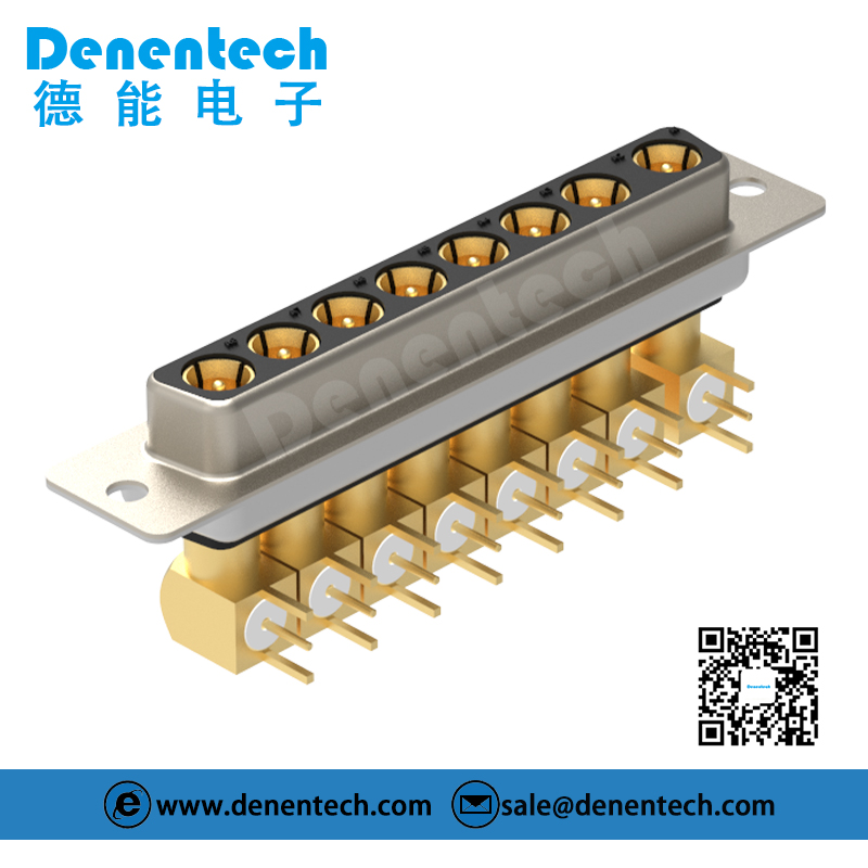 Denentech High quality 8W8 high power DB connector female coaxial right angle DIP pcb power connector d-sub connectors